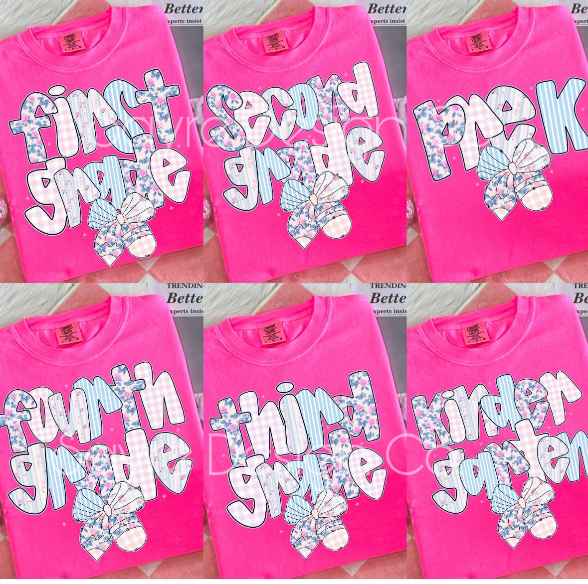 Pastel Bow Grade Tee Toddler/Youth