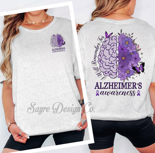Floral Brain Alzheimer’s Awareness Tee 2t-Youth