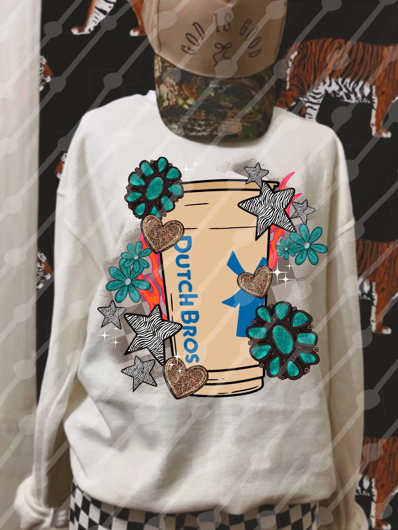 Dutch Bros Turquoise Pieces Tee/Sweatshirt