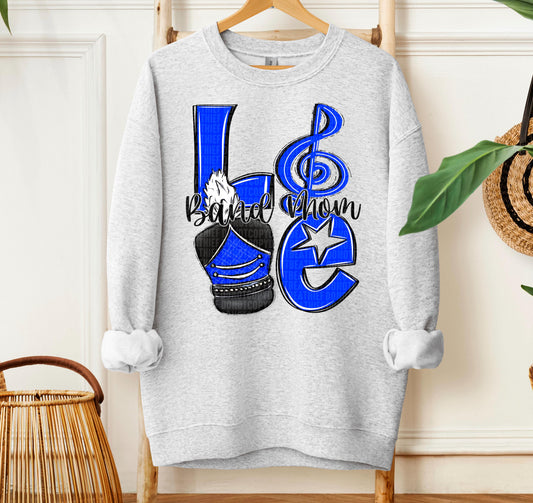 Color Customizable Band Love Mom Shirt/Sweatshirt/Hoodie