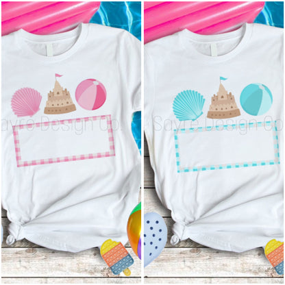 Custom Sand Castle Name Baby-Youth Tee/Onesie