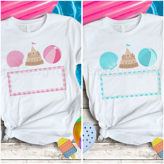 Custom Sand Castle Name Baby-Youth Tee/Onesie
