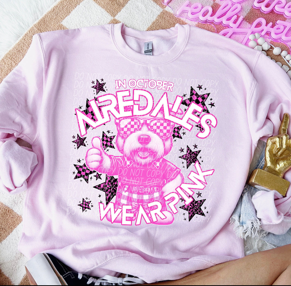 Team Customizable In October Mascot Wear Pink Tee/Sweatshirt