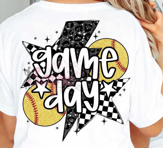 Checker Star Game Day Softball Tee-Adult