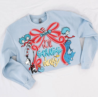 Cat in the Hat Dr. Seuss Day Coquette Bow Shirt/Long Sleeve/Crewneck/Hoodie