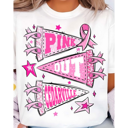 School/Team Customizable Pennant Pink Out Tee/Sweatshirt/Hoodie