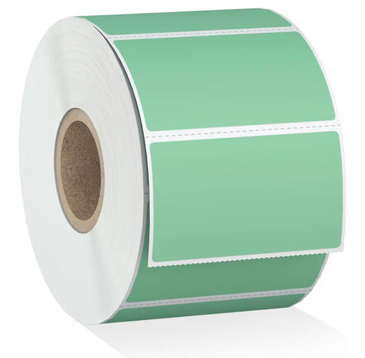2.25"x1.25" Rectangle Spring Green Matte Thermal Stickers