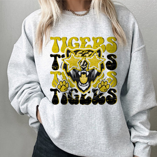 Yellow Stacked Tigers Shirt/Long Sleeve/Crewneck/Hoodie