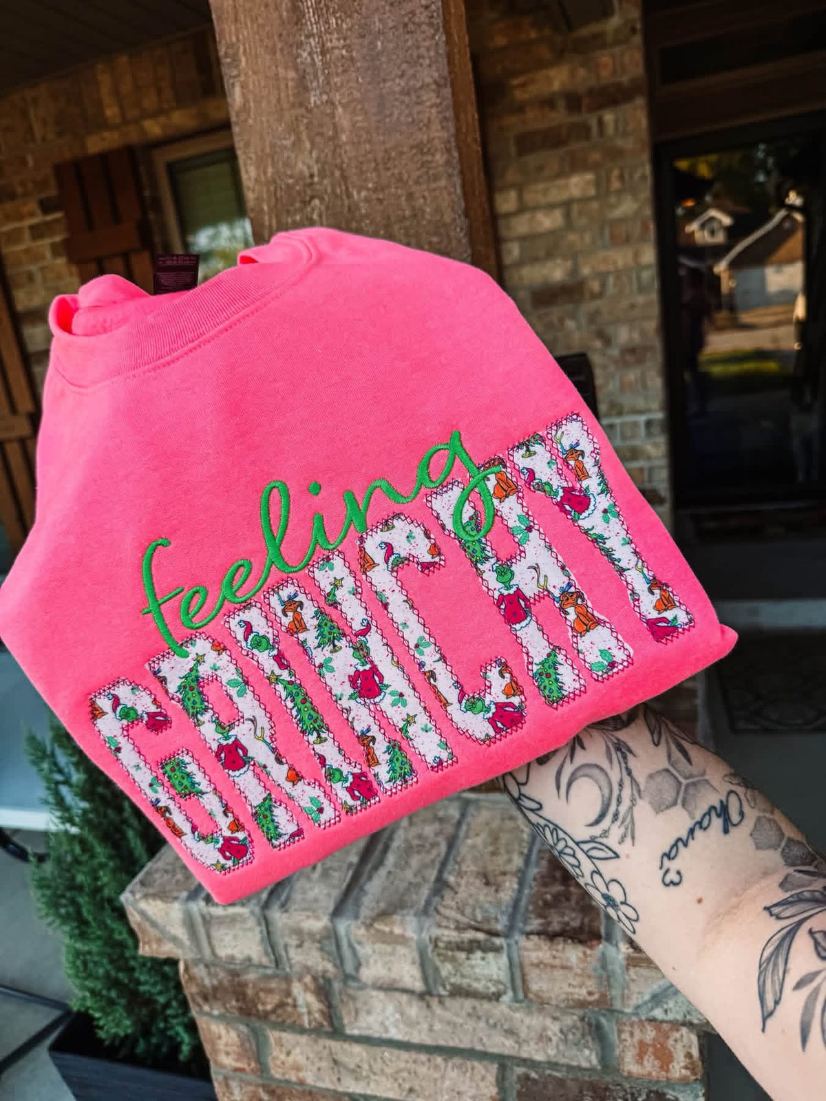 Feeling Gr!nchy Embroidered Crewneck- Closes 10/18!