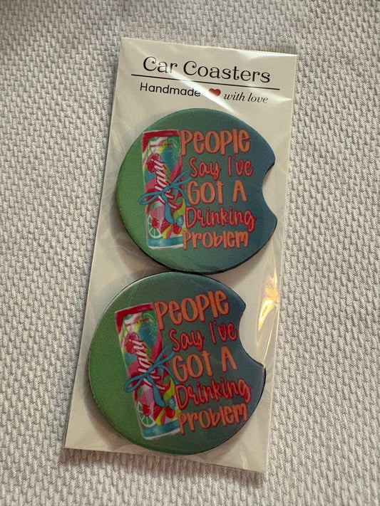 Cherry Twist Drinking Problem Car Coasters