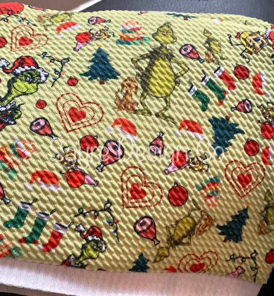 Whoville Green Grinchy- Bullet Fabric