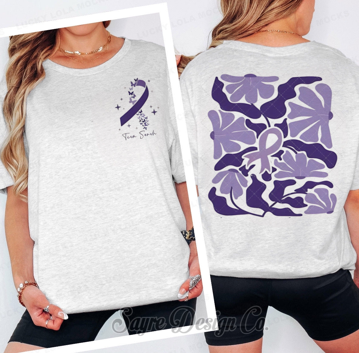 Customizable Purple Mix Team Alzheimer’s Awareness Tee/Crewneck Sweatshirt-Adult