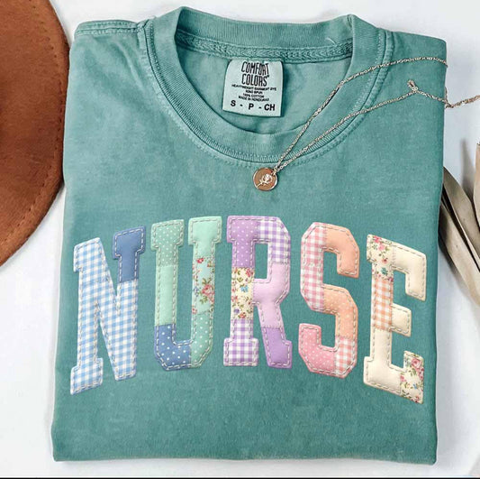 Quilted Varsity Nurse Tee/Sweatshirt