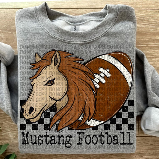 Mustang Football Shirt/Long Sleeve/Crewneck/Hoodie