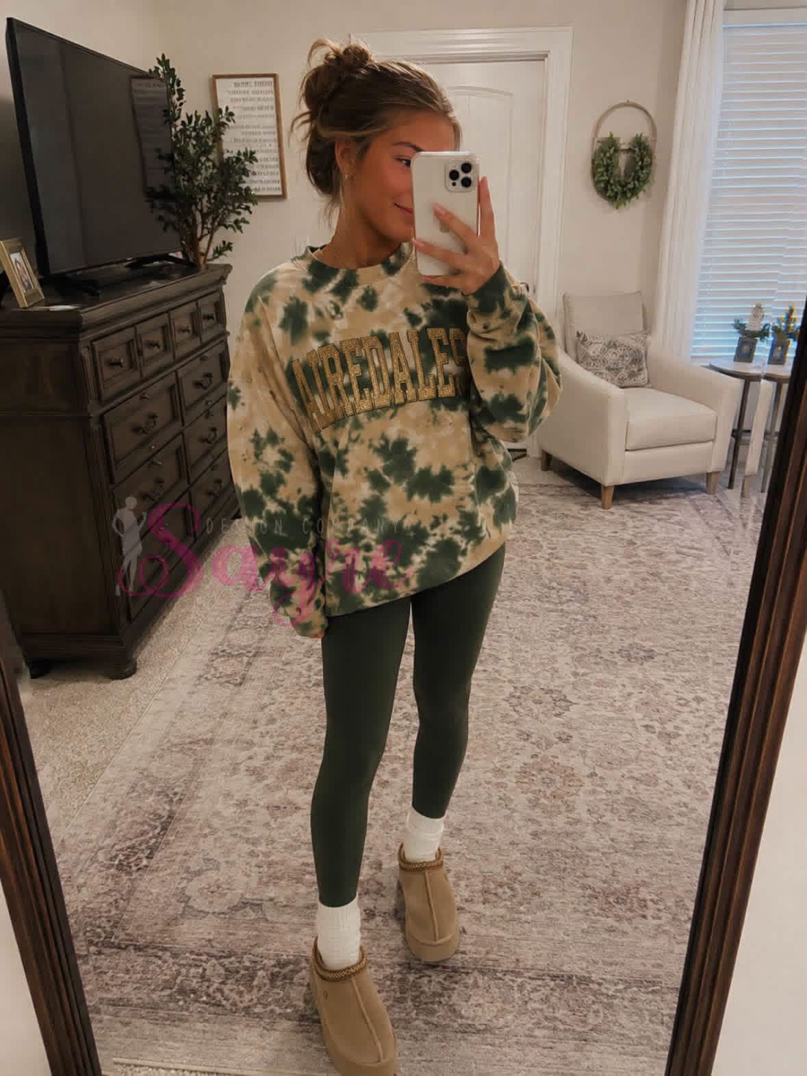 CUSTOM Tie-Dye & Glittered Embroidered Team Crewneck Sweatshirt- Closes 10/26!