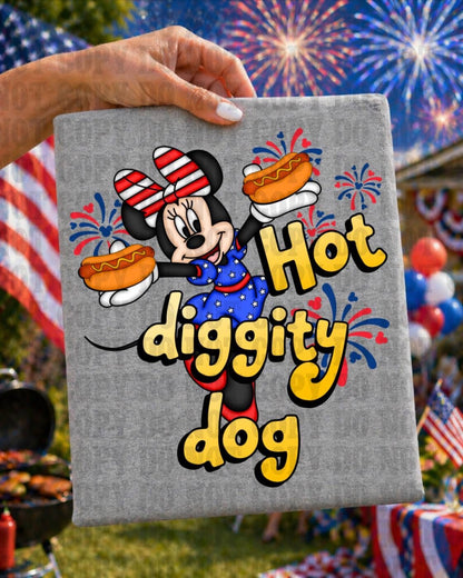 Hot Diggity Dog Girl Mouse Onesie/Shirt/Tank