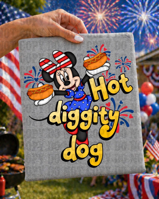 Hot Diggity Dog Girl Mouse Onesie/Shirt/Tank