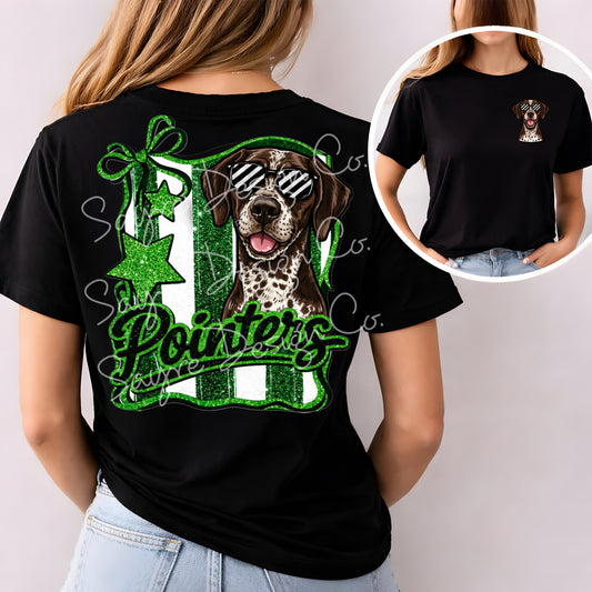 Van Buren Pointers Faux Glitter Coquette Tee