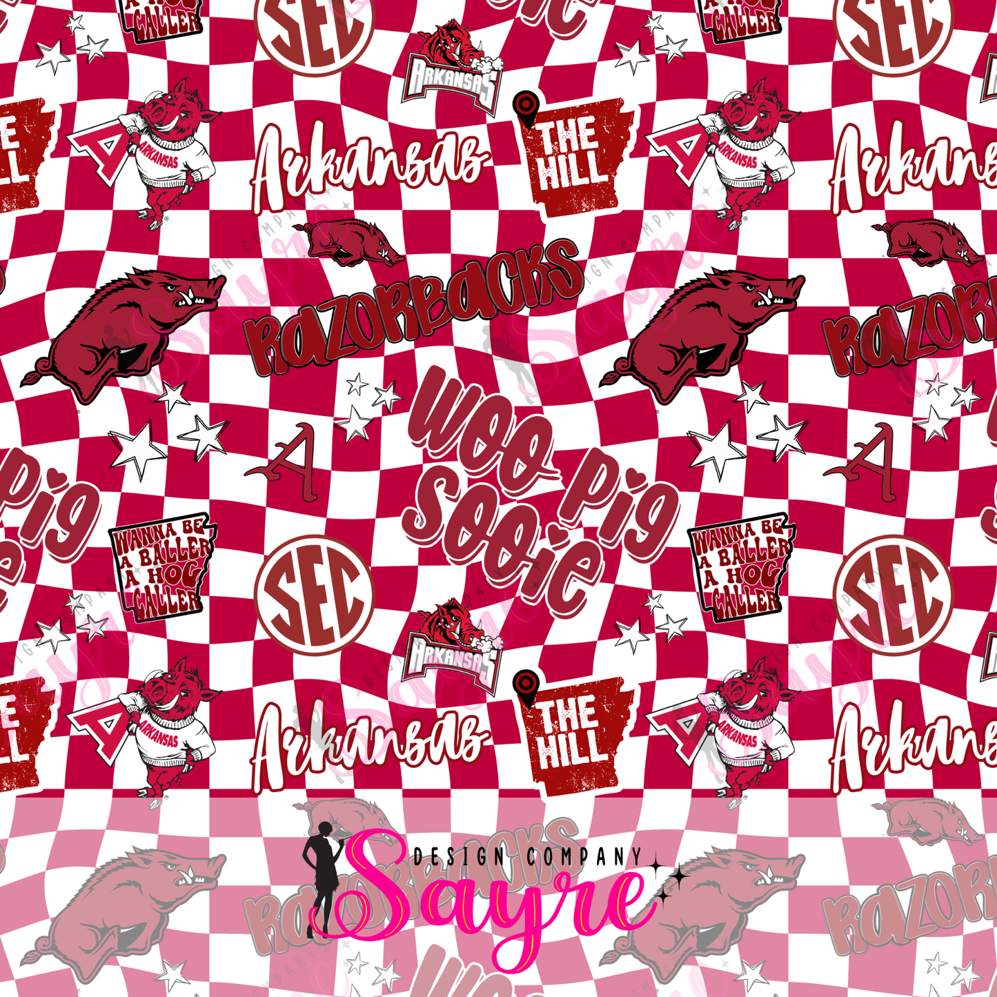 Woo Pig Sooie Checker Seamless Digital File