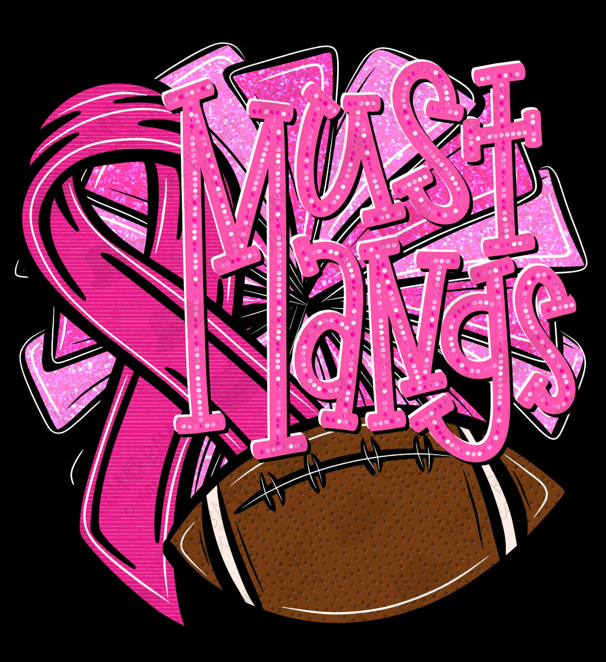 Team Customizable Pom & Football Pink Out Tee/Crewneck Sweatshirt