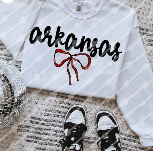 Arkansas Bow Shirt/Long Sleeve/Crewneck/Hoodie