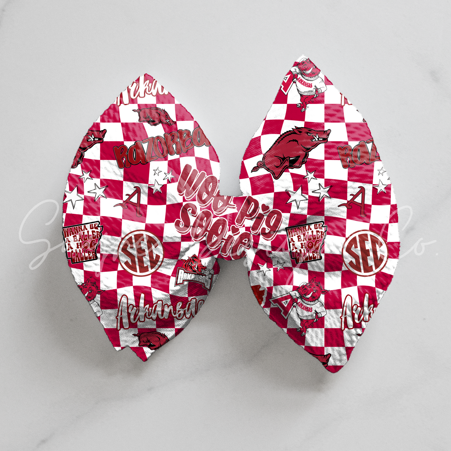 Arkansas Razorbacks Checkered Bows