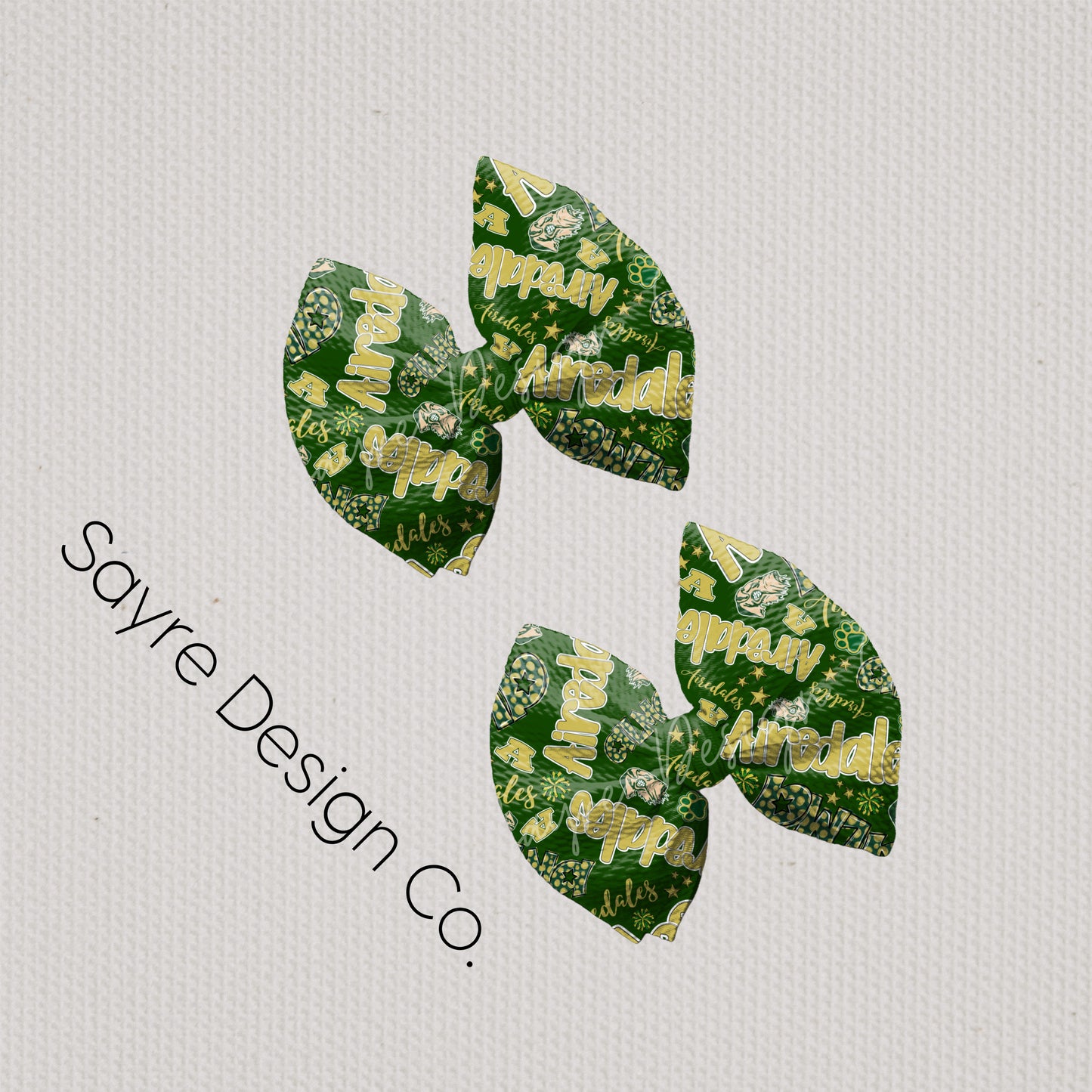 Alma Airedales Green Bows