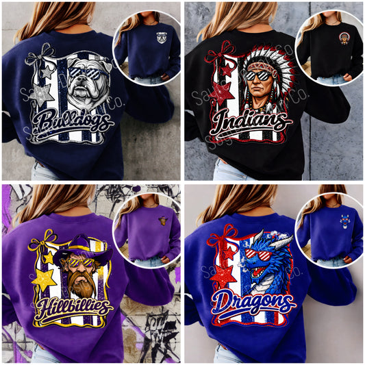 Customizable Coquette Mascot GLITTER DTF Shirt/Long Sleeve/Crewneck