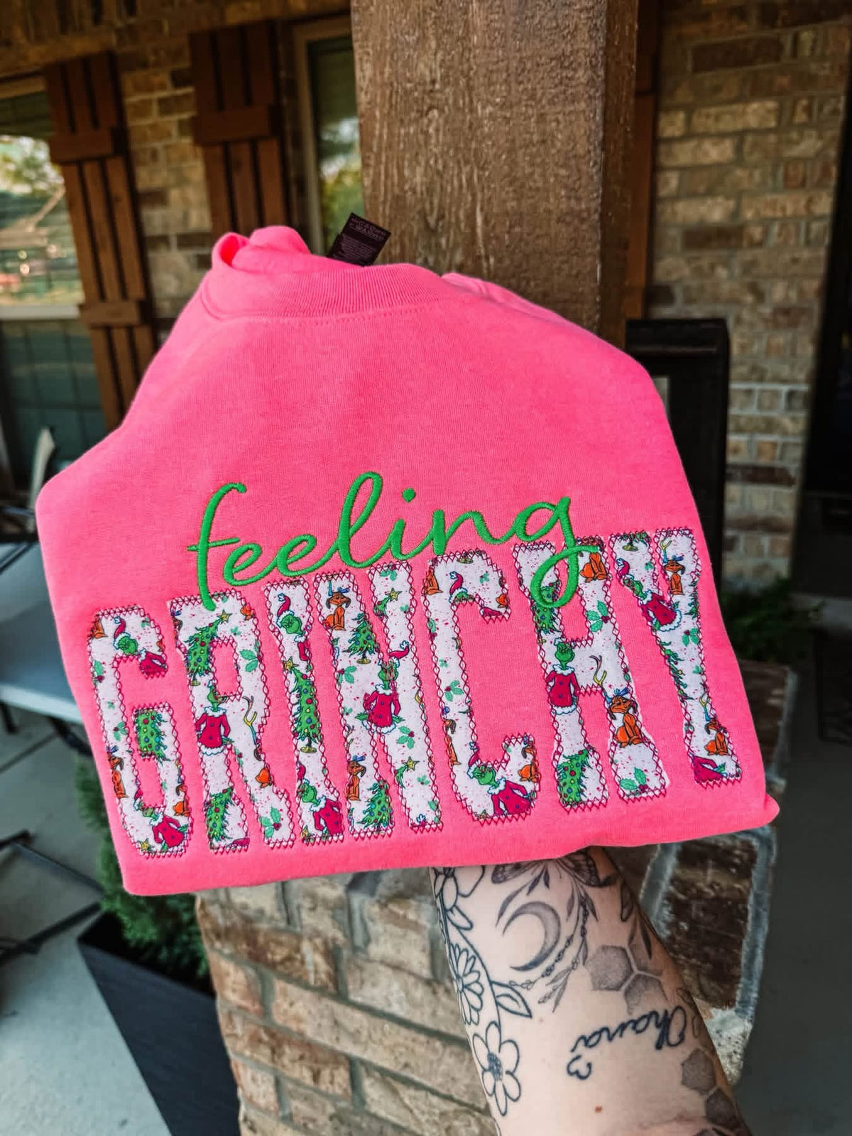 Feeling Gr!nchy Embroidered Crewneck- Closes 10/18!