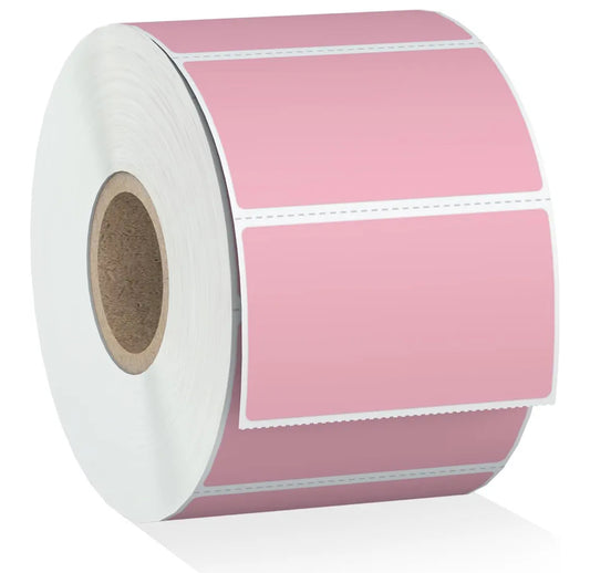 2.25"x1.25" Rectangle Pink Matte Thermal Stickers