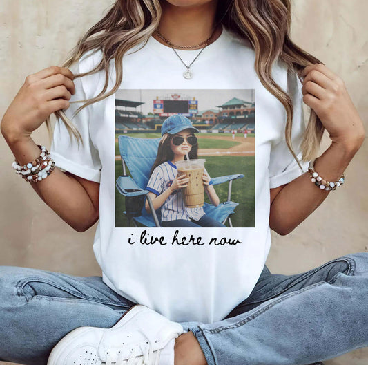 Doll Baseball Iced Coffee I Live Here Now Shirt/Long Sleeve/Crewneck/Hoodie