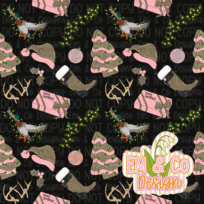 Pink Duck Hunting Christmas Bows