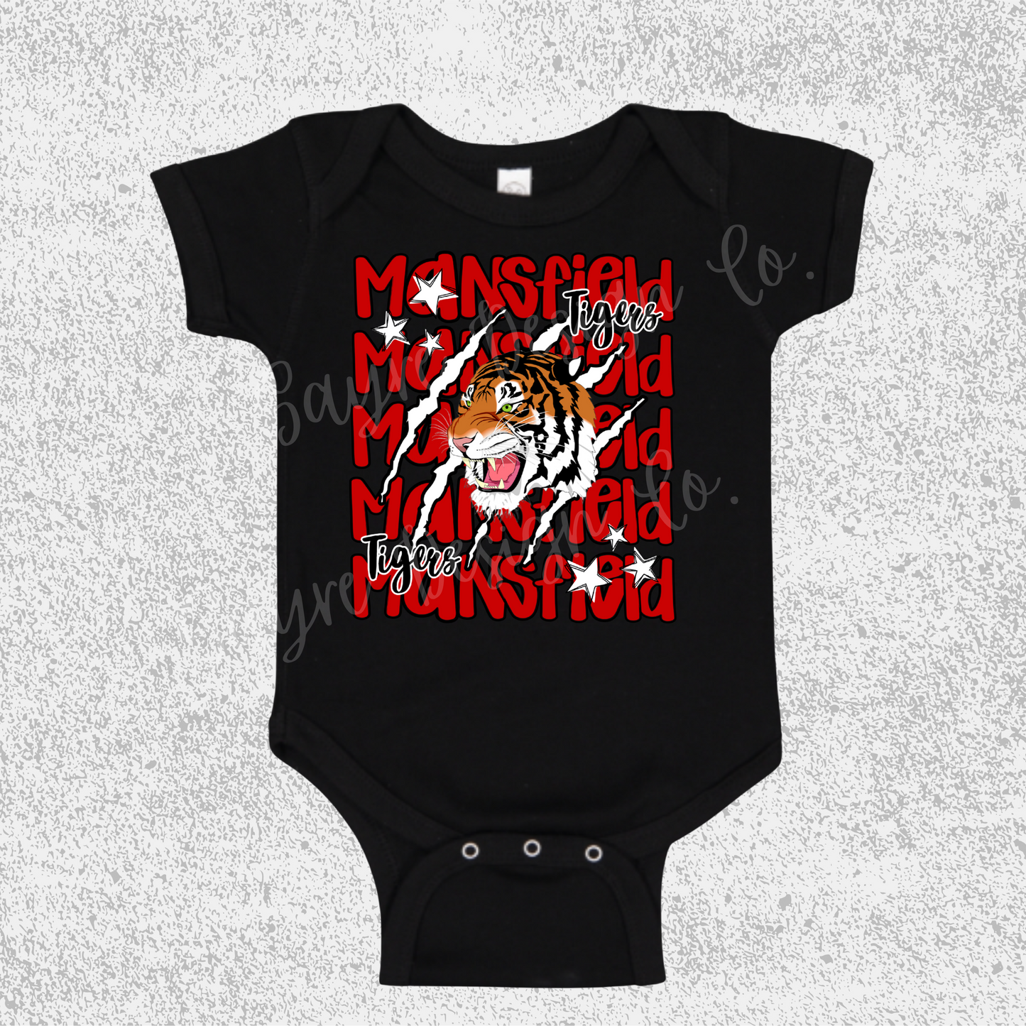 Mansfield Tigers Stacked Onesie