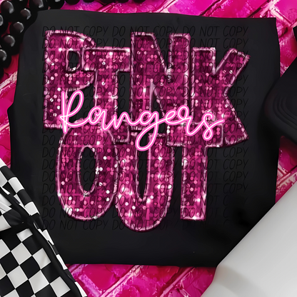 Team Customizable Pink Faux Sequin Pink Out Tee/Sweatshirt/Hoodie