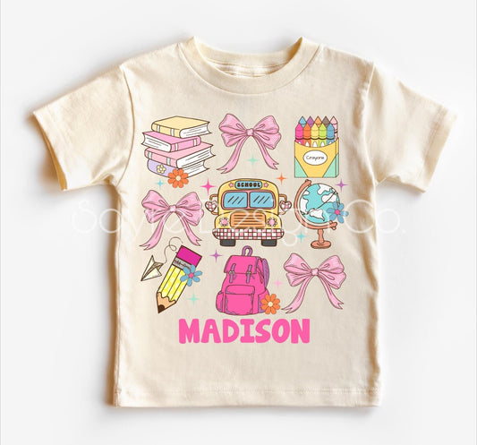 Pink Coquette Custom Name Tee Toddler/Youth