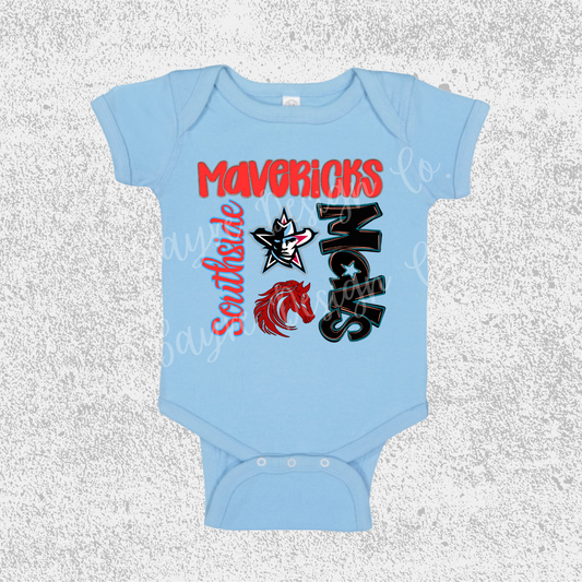 Fort Smith Southside Mavericks Collage Onesie