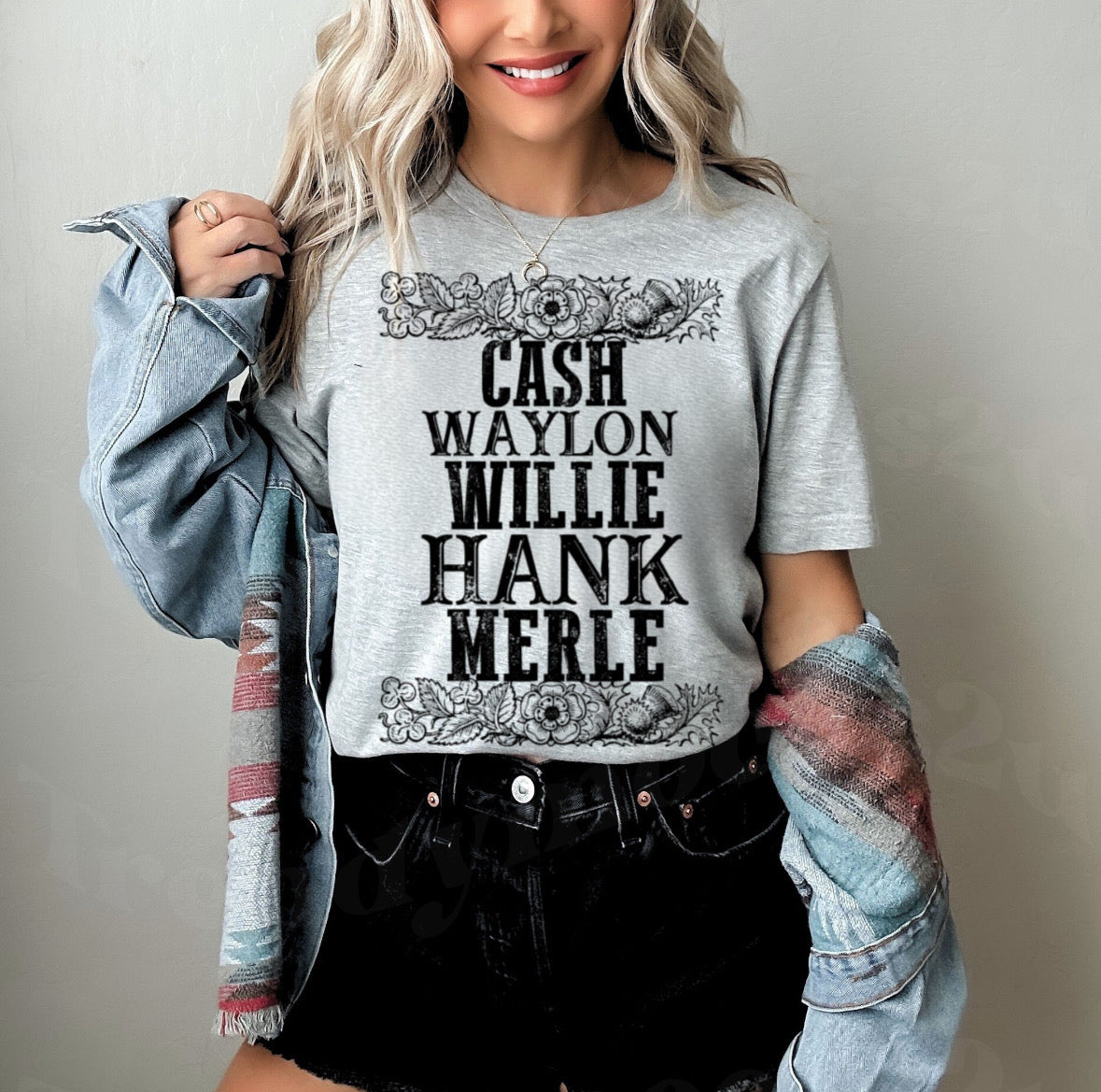 Floral Cash Willie Hank Merle Shirt/Sweatshirt