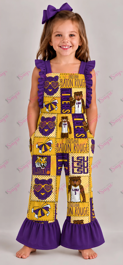 Team Bow Patchwork Romper
