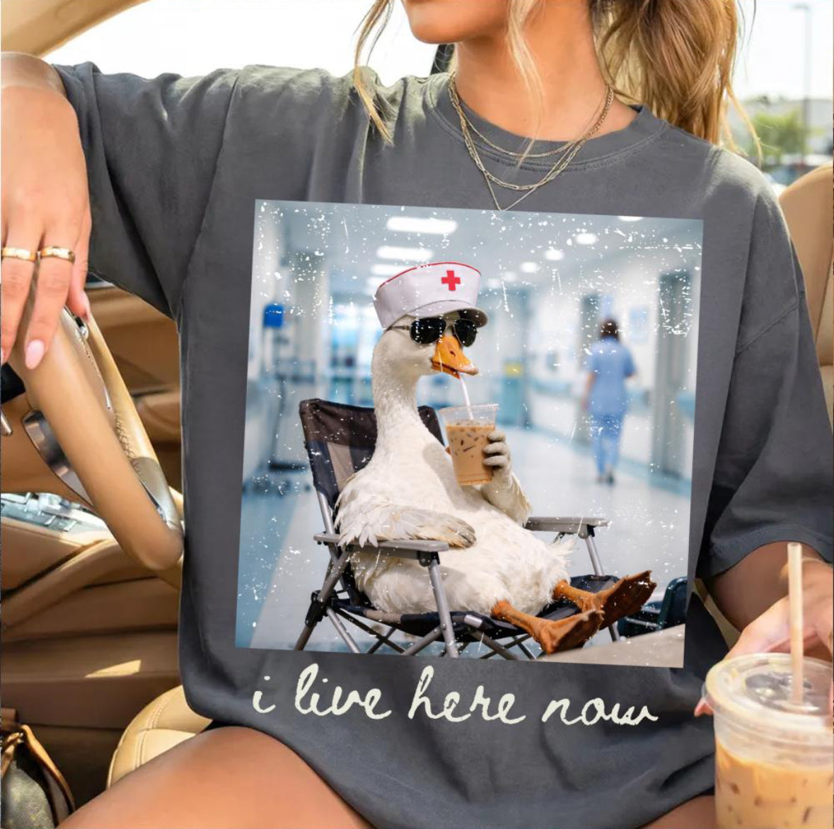 I live here now Goose  Medical Tee/Sweatshirt
