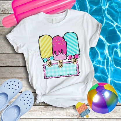 Bright Popsicle Custom Name Baby-Youth Tee/Onesie