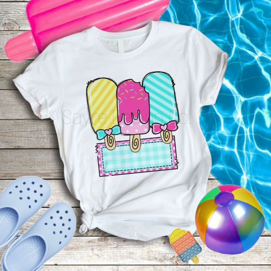 Bright Popsicle Custom Name Baby-Youth Tee/Onesie