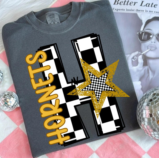 Checker H Hornets Shirt/Long Sleeve/Crewneck/Hoodie