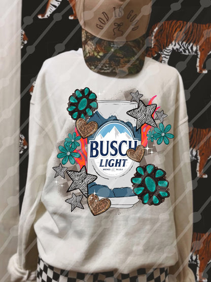 Busch Light Turquoise Pieces Tee/Sweatshirt