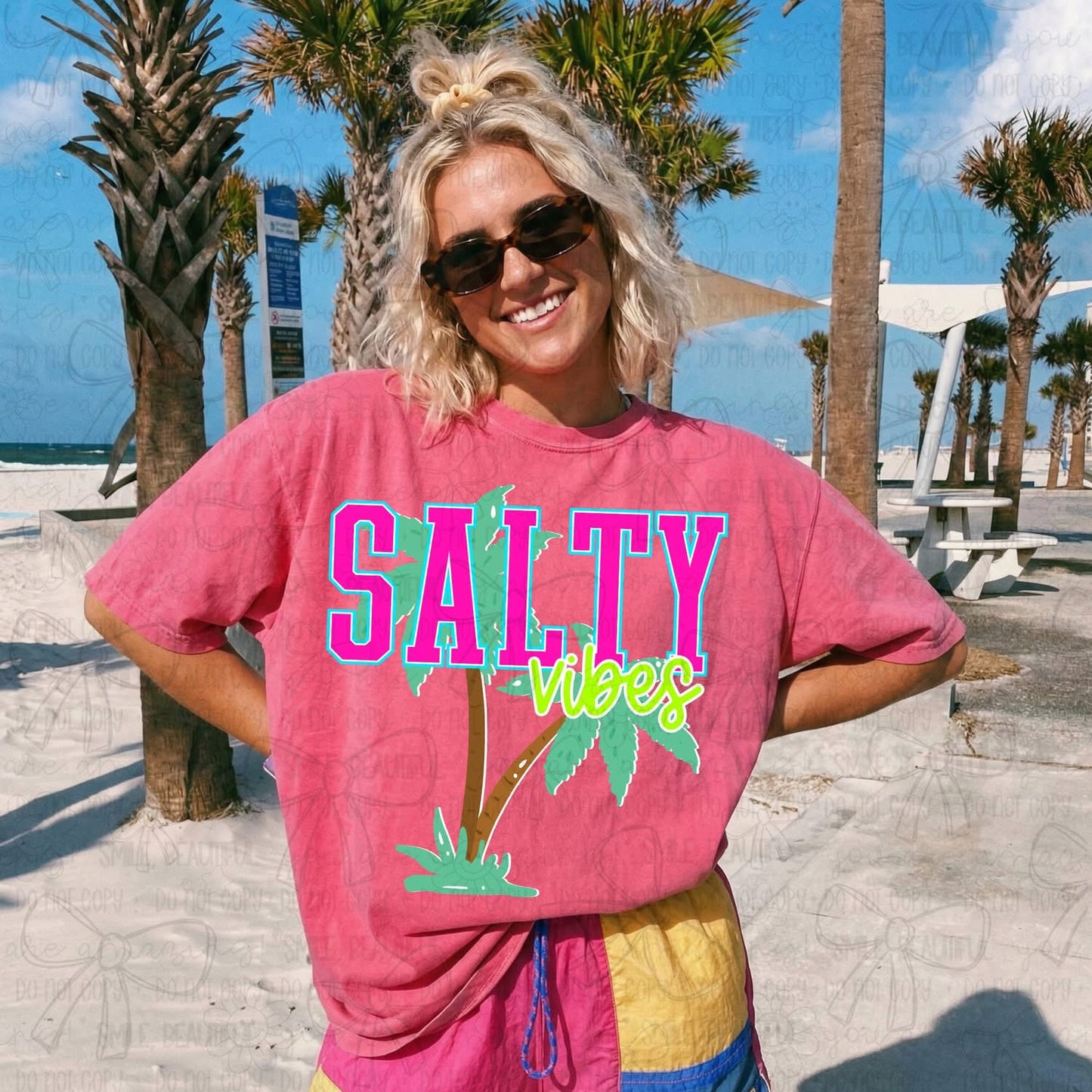 Salty Vibes Palm Tree Tee/Tank