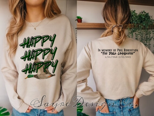 Green Happy Happy Happy Crewneck-Adult