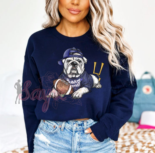 Bulldog Pride Portrait Navy Shirt/Long Sleeve/Crewneck/Hoodie