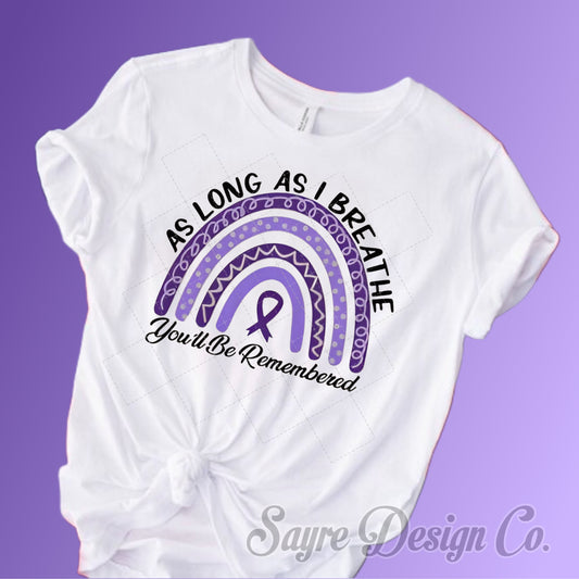 As Long as I Breathe Alzheimer’s Awareness Tee 2t-Youth