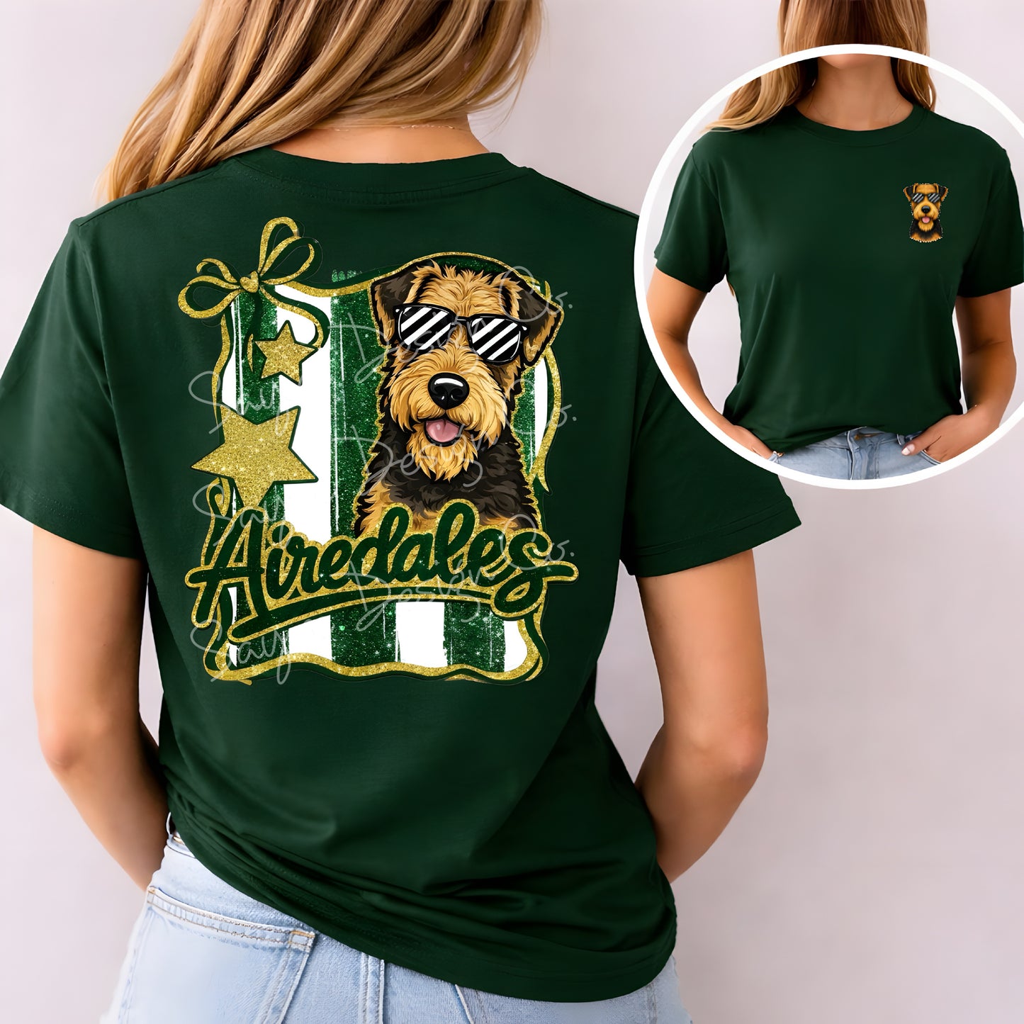 Alma Airedales Faux Glitter Coquette Tee