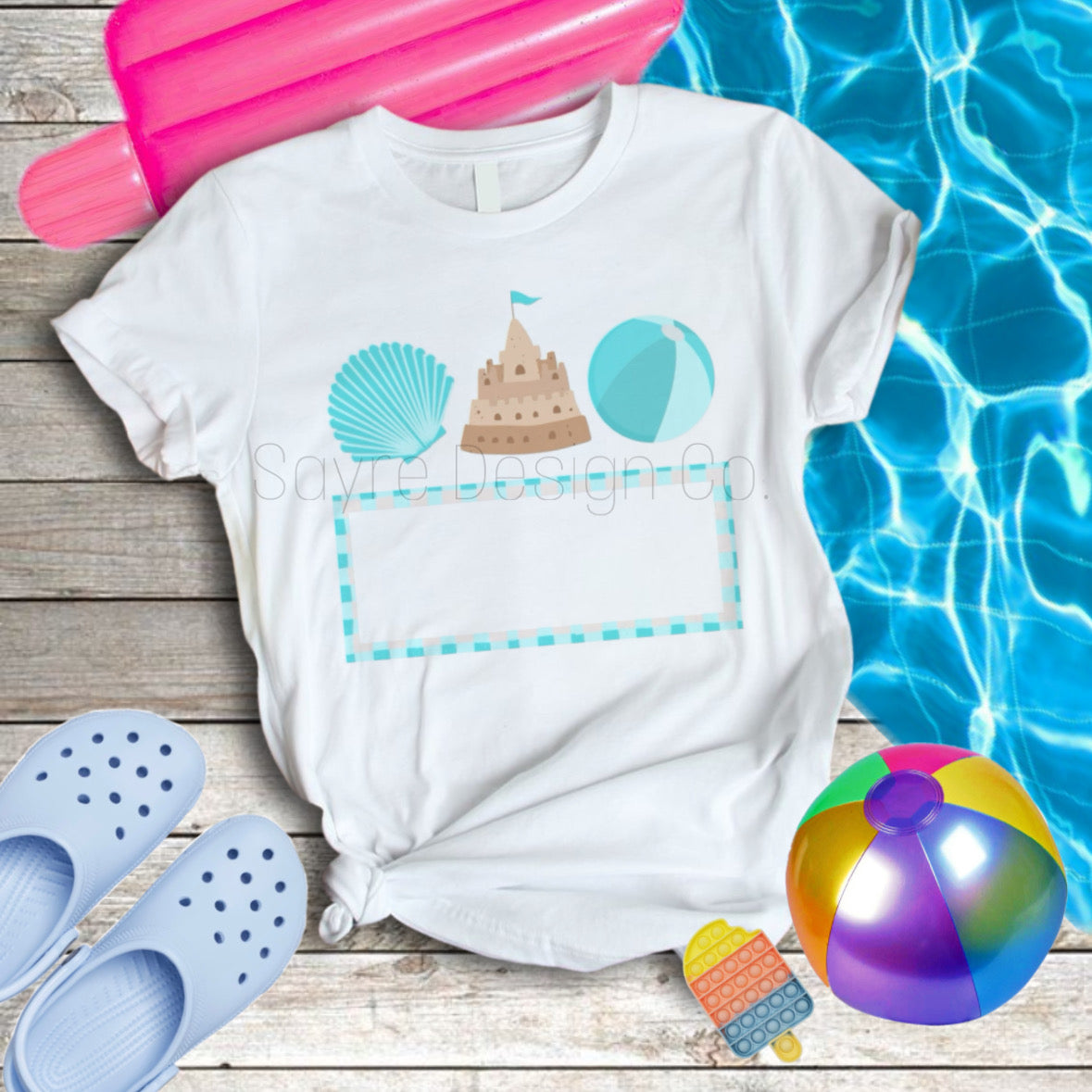 Custom Sand Castle Name Baby-Youth Tee/Onesie
