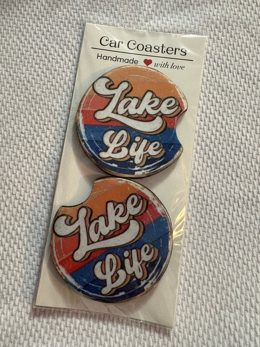 Lake Life Car Coasters